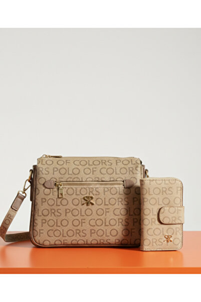 Çanta Trend Polo of Colors Mink Leather-Look Multi-Compartment Women's Cross ...