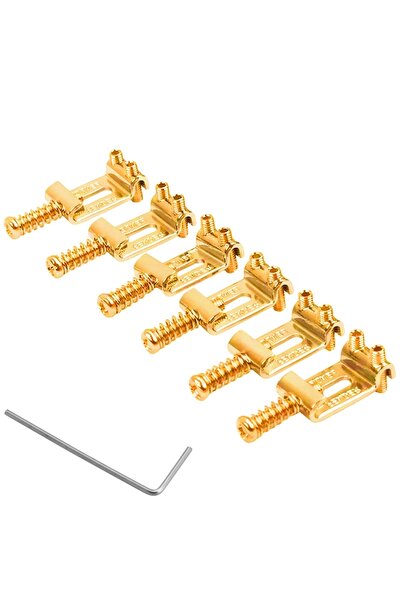 Choice 6 قطع من سروج جسر تريمولو ذهبية اللون مع مفتاح ربط - مصنوعة بدقة من سب...