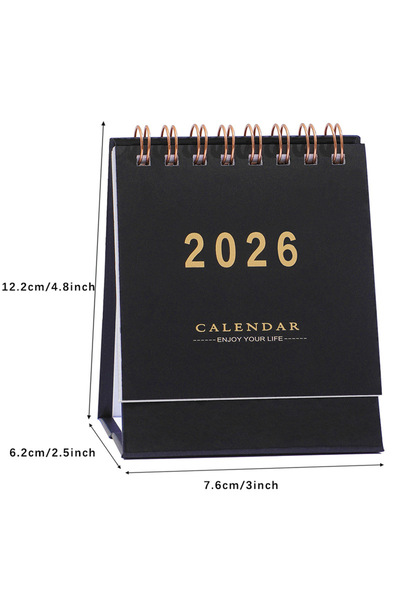 Choice XRL--black 2026 Simple Calendar Small Desk Calendar Creative Coil Cale...