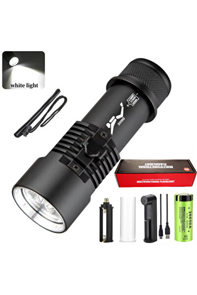 Choice White light 10000 Lumens Super Powerful Diving Flashlight XHP70 White/...