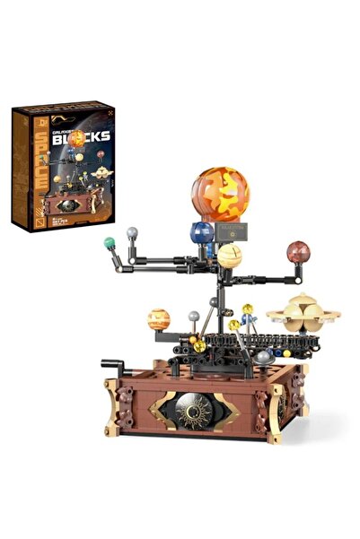 Choice ٦٩٧ قطعة من مكعبات بناء نموذج النظام الشمسي ذي الكواكب الثمانية، مع ضو...