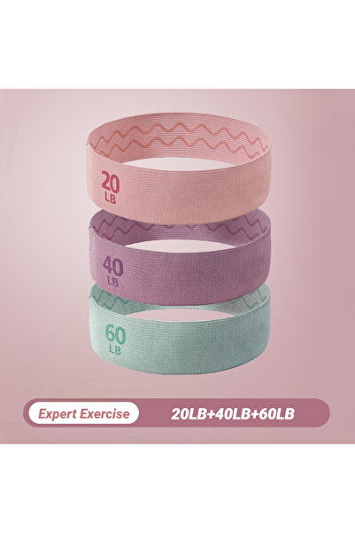 Choice 3PCS (20-60LB) Elastic Workout Bands Anti-Slip Squat Portable Glute Th...