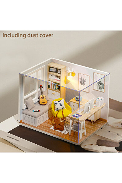 Choice QT-007-B Wooden Doll House DIY Small House Kit Making Room Toys 3D Puz...