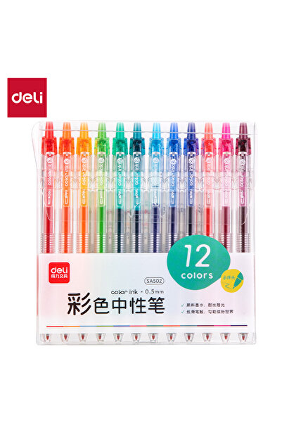 Deli Set B 6/12 Color Gel Pen Set 0.5mm Journal Marking Pens for Planning Dra...