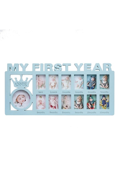 Choice Plastic Size fits all Light Blue Baby Keepsake Frame 0-12 Months Pictu...