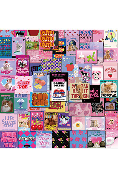 Choice 65PCS 50Pcs Vintage Pink Y2K Charm Stickers 2000s Aesthetic for Laptop...