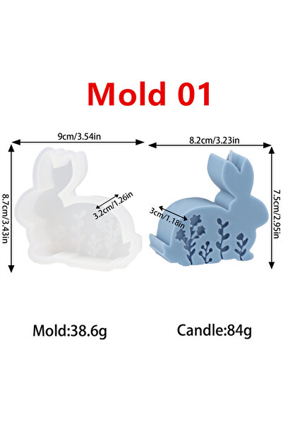 Choice Mold 01 Cute Easter Bunny Silicone Mold Rabbit Resin Casting Mold for ...
