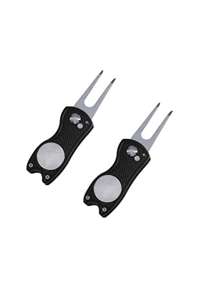 Choice 2PCS-Black 1/2pc Foldable Golf Divot Repair Tool with Golf Ball Tool P...