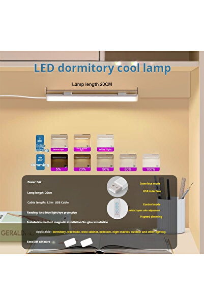 Choice مصباح قراءة أنبوبي LED بطول 20 سم، مزود بمقبس USB، ومغناطيسي، ومناسب ل...