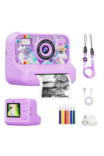 choice2 كاميرا Purple CAM هدية مثالية لعيد الميلاد، كاميرا أطفال بعدسة مزدوجة...