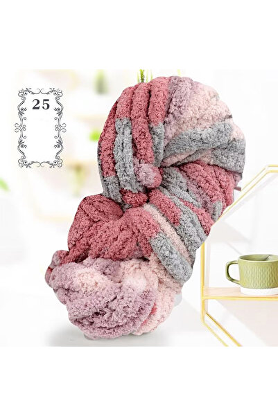 Choice 25 Cherry Blossoms 500g of Thick Chenille Yarn for Blankets, Ultra-Sof...