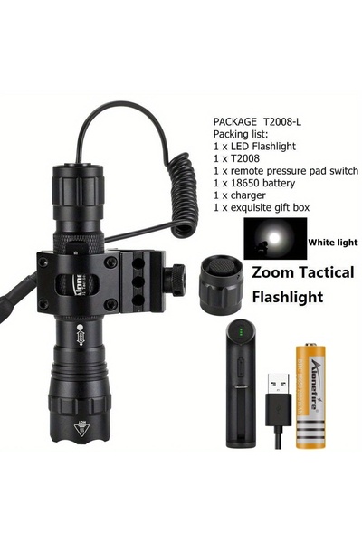 Choice 18650 black TK503 T2008 12W Zoom Tactical Flashlight Powerful Outdoor ...
