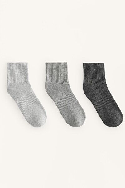 Oysho 3 pairs of cotton blend quarter sports socks