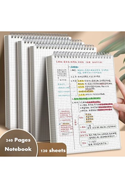 Choice A4 A4 A5 B5 Spiral book Coil Notebook 120 Sheets Grid Paper 240 Pages ...
