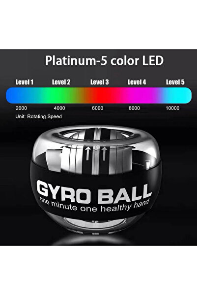 Choice كرة جيروسكوبية بلاتينية بخمسة ألوان LED لتقوية عضلات المعصم والساعد