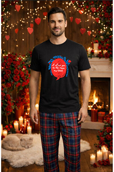 MVRDAR Set pijamale barbati bumbac Colectia Valentine's Day, Dragobete