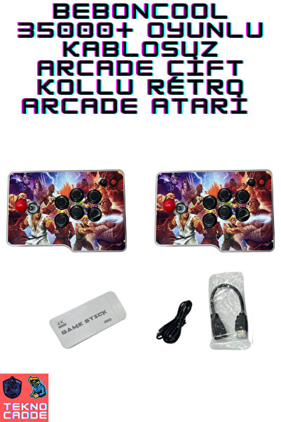 beboncool 35000+ Oyunlu Kablosuz Arcade Çift Kollu Retro Arcade Atari
