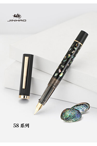 Choice قلم حبر جاف JINHAO 58 أسود برأس EF، مصنوع من الخشب/النقش، مناسب للطلاب...