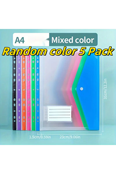 Choice Random color 5 Pack 5-Pack Colorful A4 File Folders | 11-Ring Binder P...