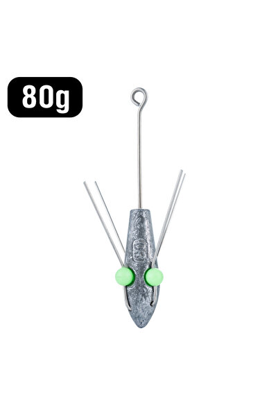 Choice ثقل صيد على الشاطئ، قطعة واحدة، وزن 80 غرام، مضاد للتشابك، مزود بخرز م...