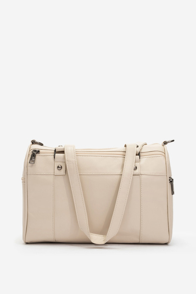 Dericlub Verona Women's Shoulder Strap Handbag Real Leather Beige