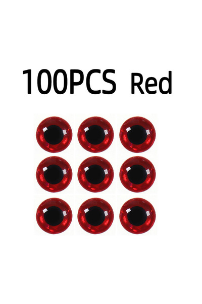 Choice 7 مم، 100 قطعة، أحمر، 100 قطعة/عبوة، عيون سمك ثلاثية الأبعاد هولوغرافي...