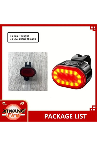 Choice مجموعة مصابيح أمامية وخلفية للدراجات الهوائية، قابلة لإعادة الشحن، مزو...