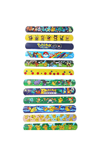 BANDAI 12 قطعة من أساور بوكيمون بيكاتشو اللطيفة، أساور معصم أنمي، ألعاب ألغاز...