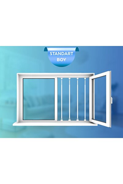 BARİYERPEN Pencere Güvenlik Bariyeri 80cm-130cm Arasında Uzayıp Kısalabilen K...