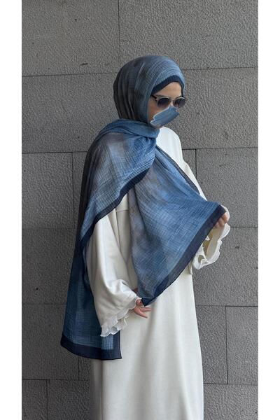 Qalortex Scarf Муслинов набразден шал - индиго