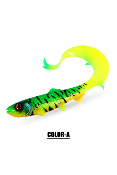 Choice طعم صيد ناعم من نوع سبينبولر، لون أ، 17.5 سم، 22 سم، فايربومب، ذيل طوي...