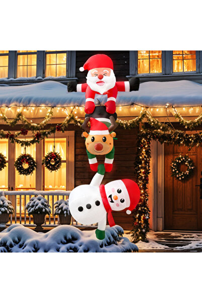 Choice US-PLUG 8FT 8FT Christmas Inflatables Decor, Climbing Santa Claus with...