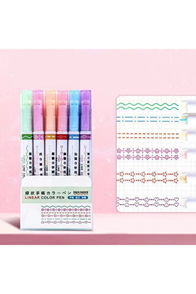 Choice 1 6Pcs New Flower Shape Outline Pens Highlighter Marker Curve Roller T...