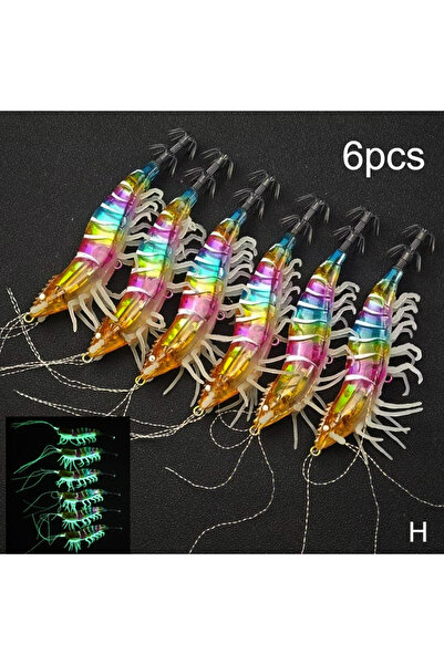 Choice 6pcs-whiteMulticolor 6pcs/set Glow Shrimp Prawn Lure Saltwater Squid J...