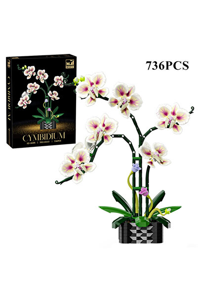 Choice7 736 قطعة مع صندوق، مجموعة بناء نباتات الأوركيد سيمبيديوم الإبداعية، ز...