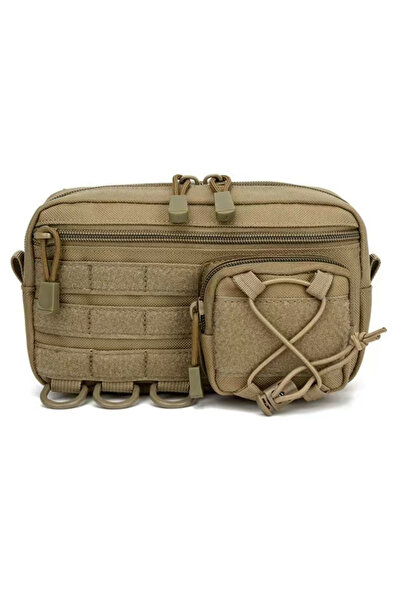 Choice حقيبة إدارية أفقية تكتيكية بلون الكاكي بنظام مولي مع جيب أمامي برباط، ...