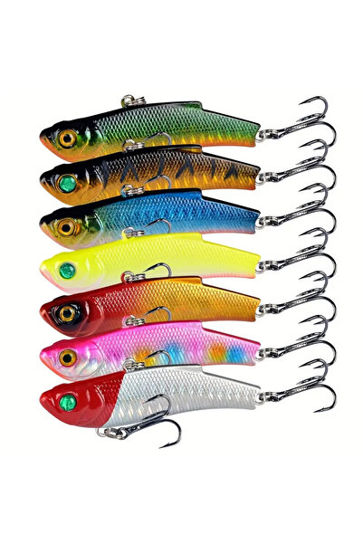 Choice H65-7PCS-1-7 7 قطع طعم صيد غاطس VIB صلب صناعي لصيد سمك الكراكي في الشت...