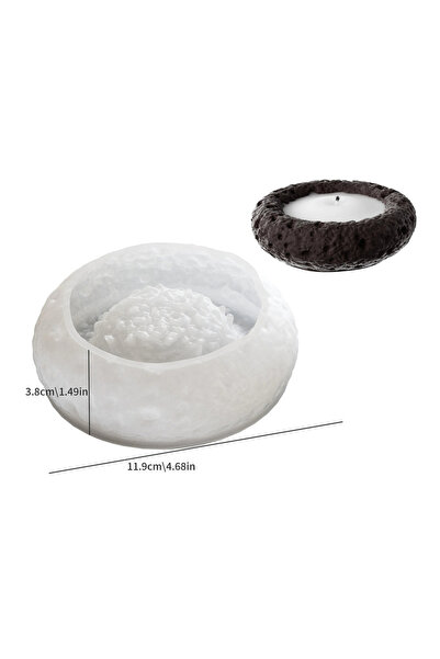 Choice WHITE DIY Circular Space Rock Storage Box Ashtray Gypsum Clay Resin Mo...
