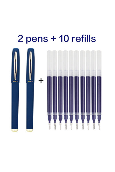 Choice مجموعة أقلام باوكي زرقاء بسعة كبيرة 0.7 مم (12 قطعة) 0.5/0.7/1.0 مم، م...