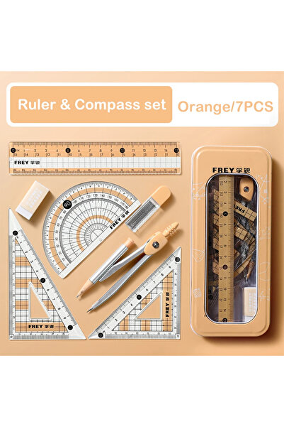 Choice Yellow C 7Pcs Back to School Math Geometry Set, Multi-Function Drawing...