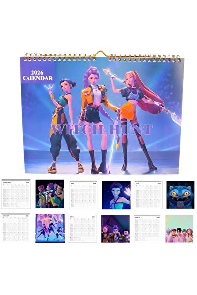 Choice تقويم مكتبي شهري من سلسلة "صائد الشياطين" لعام 2026، مناسب للمدرسة الم...