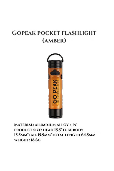 Choice5 Amber 1PCS GOPEAK Outdoor Mini Pket LED Flashlight USB Rechargeable T...