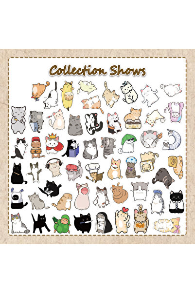 Choice ٥٥ قطعة من ملصقات القطط اللطيفة، حيوانات كرتونية، جرافيتي، للهواتف، ال...