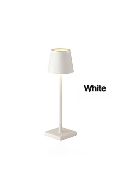 Choice مصباح طاولة LED أبيض-1 نورديك قابل لإعادة الشحن، مصباح مكتب يعمل باللم...