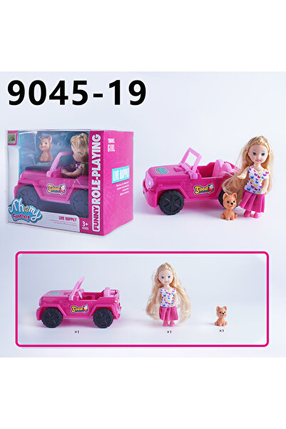 Choice 9045-19 دمية فتاة صغيرة أنيقة مع كلبها الأليف، مجموعة ألعاب سيارة سفر ...