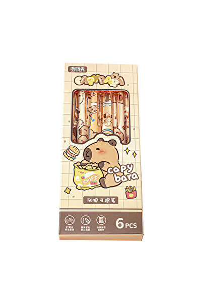 Choice WHITE Cute Capybara Gel Pens - 6Pcs Kawaii Pen Set Quick-Drying Blue E...
