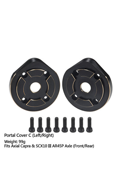 Choice15 Portal Cover C Black Brass Weights Steering Knuckles Portal Cover Se...