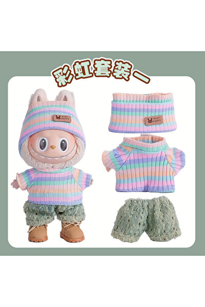 Choice طقم ملابس دمية لابوبو أخضر لطيف بطول 17 سم، يتضمن سترة وأحذية وإكسسوار...