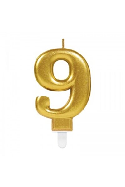 Arabamakss Number 9 Candle Gold Color