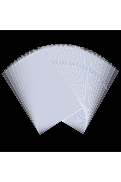 Choice 40Pcs 40PCS Plastic Clear Document Folders,L-Type Transparent Folder P...